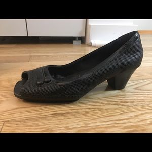 Black leather shoes